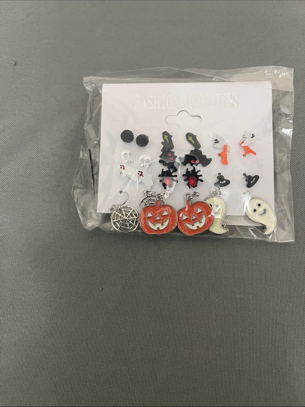Halloween Kids Earring Set — Orange Pumpkin & White Ghost